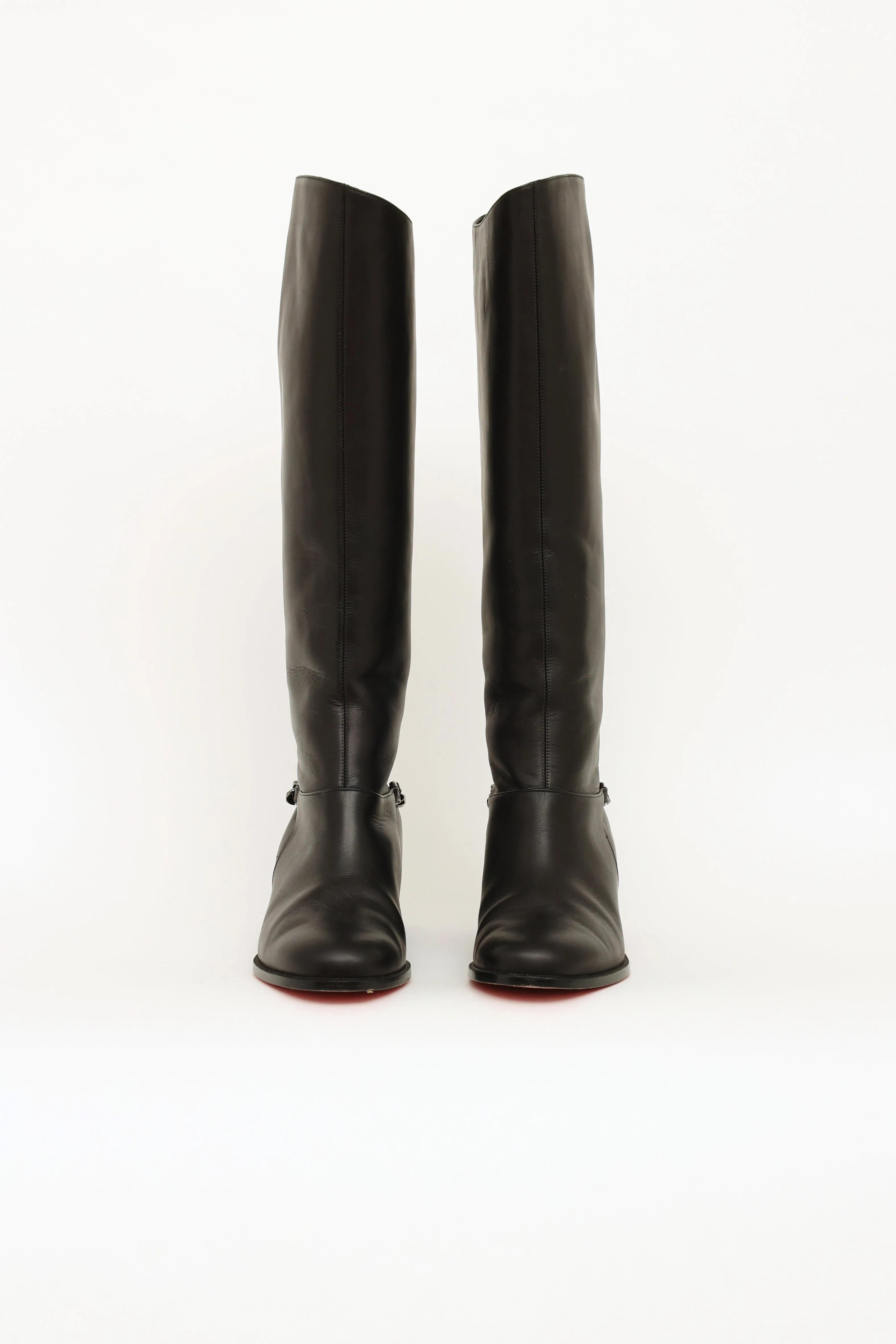 Black Cate Mid High Chain Boots