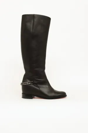 Black Cate Mid High Chain Boots