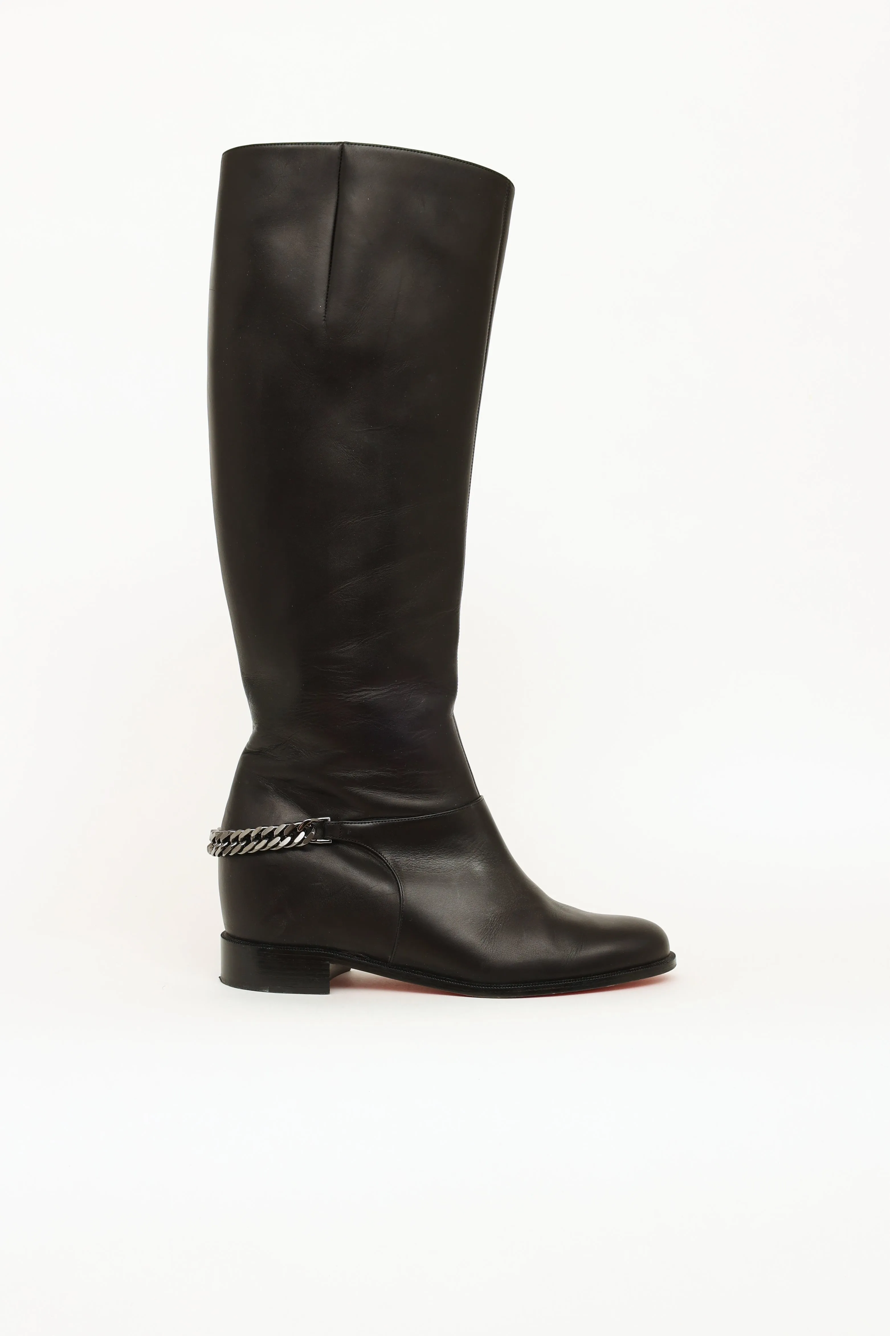 Black Cate Mid High Chain Boots