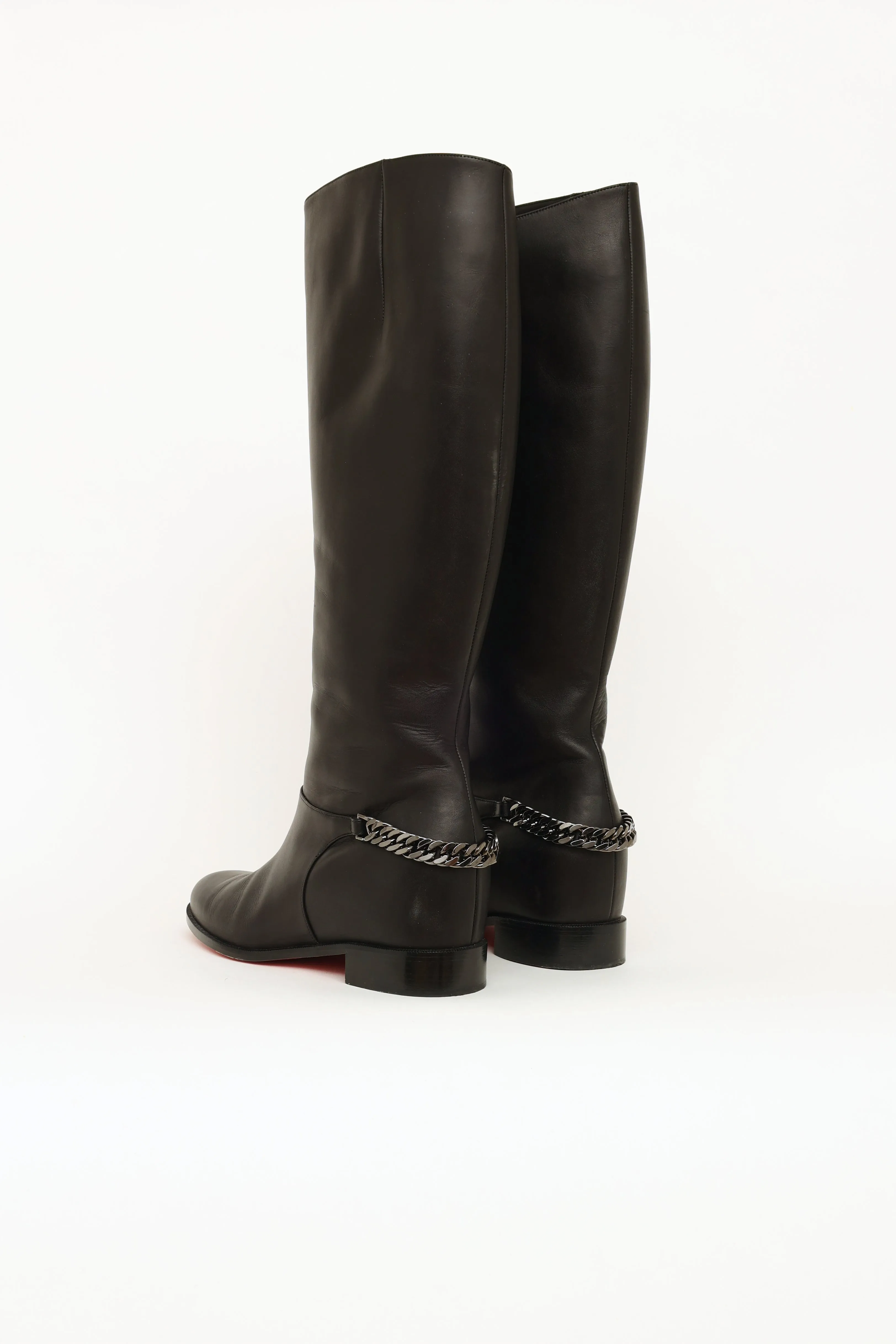 Black Cate Mid High Chain Boots