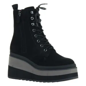 BURNOUT in BLACK Platform Combat Boots