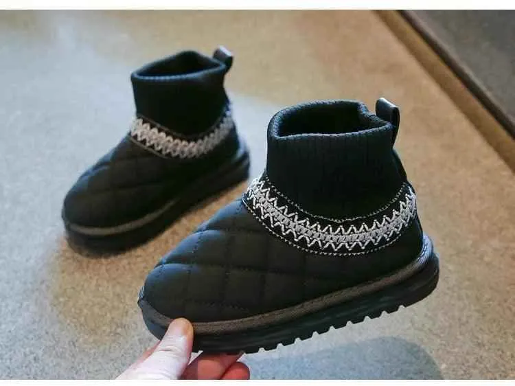Children's Casual Shoes - Thick Fur Ankle Sock Boots - TSS245