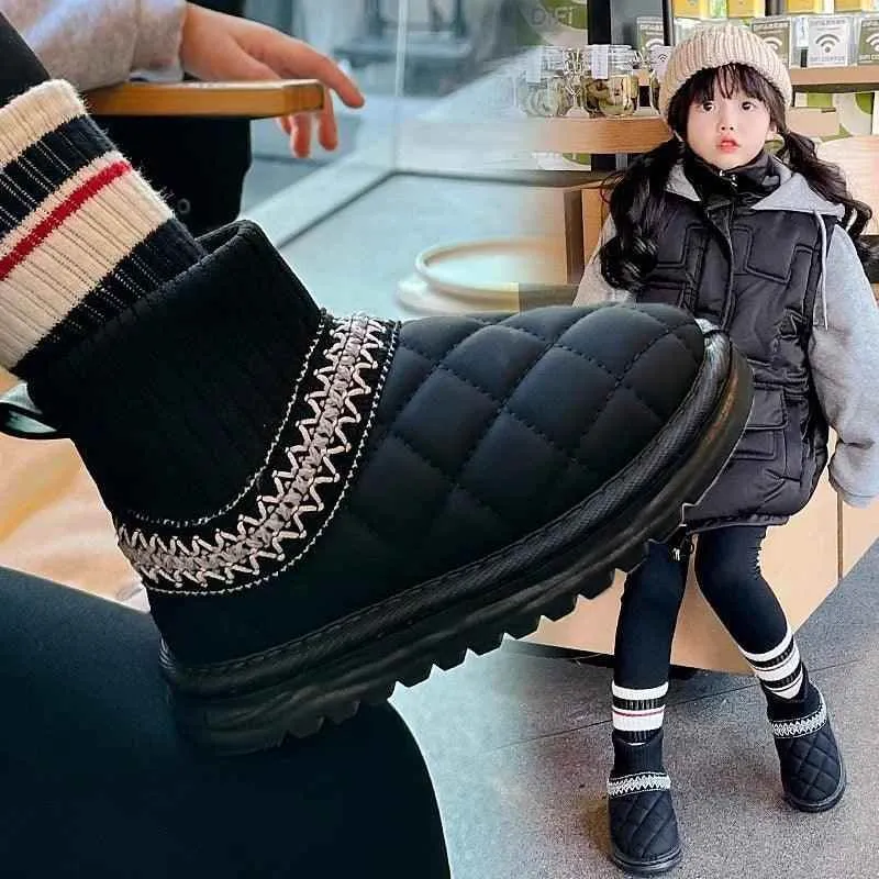 Children's Casual Shoes - Thick Fur Ankle Sock Boots - TSS245