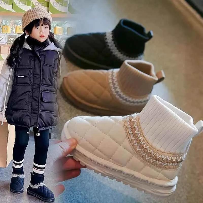 Children's Casual Shoes - Thick Fur Ankle Sock Boots - TSS245