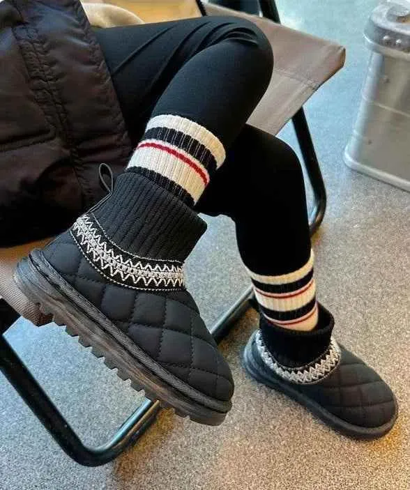 Children's Casual Shoes - Thick Fur Ankle Sock Boots - TSS245