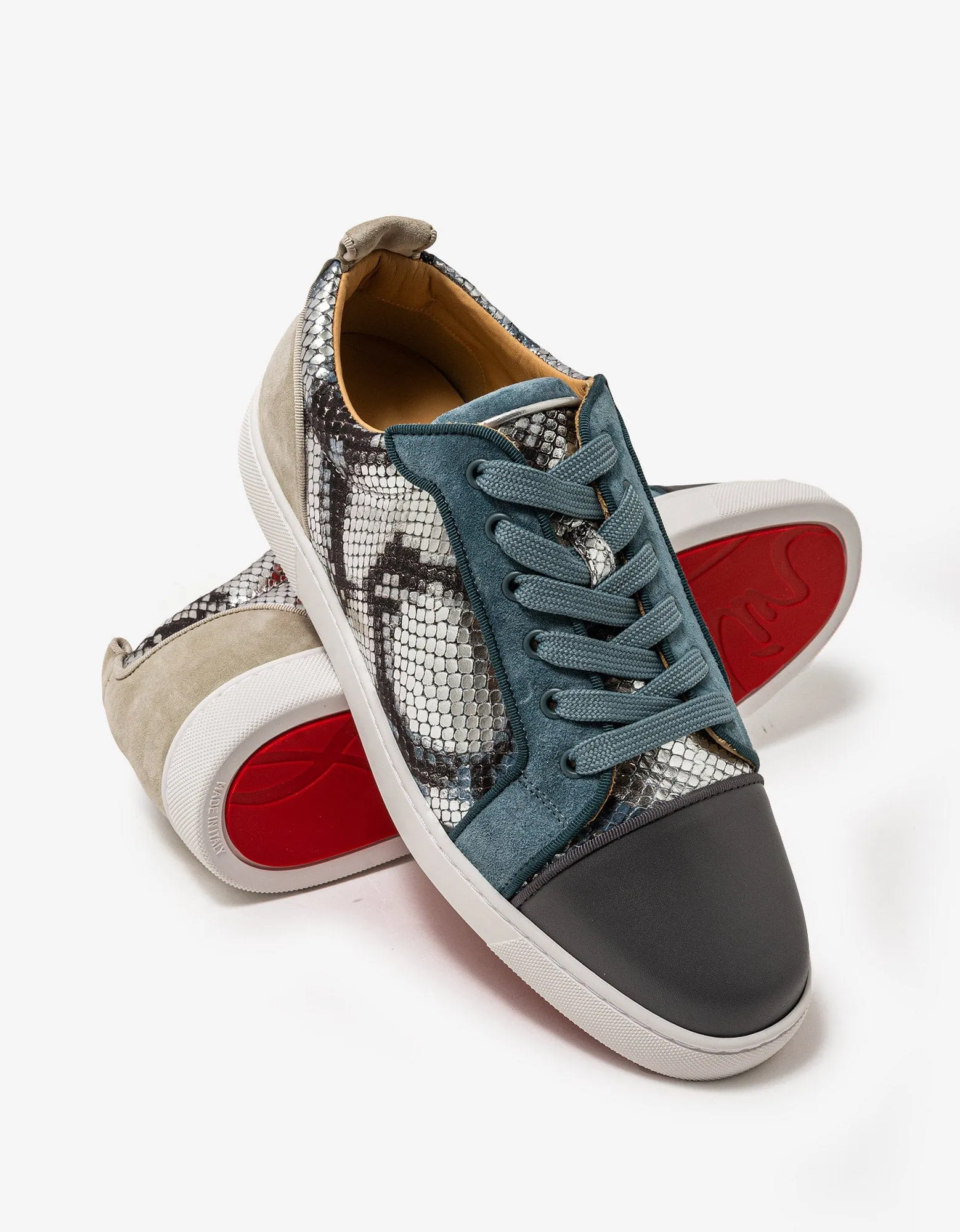 Christian Louboutin Louis Junior Amazonia Blue Trainers -