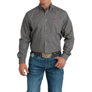 Cinch Men's Gray Geometric Print Long Sleeve Button Down Western Shirt MTW1105650
