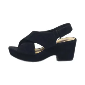 Clarks Mid-Heel Sandals Leather Black Colour For Women