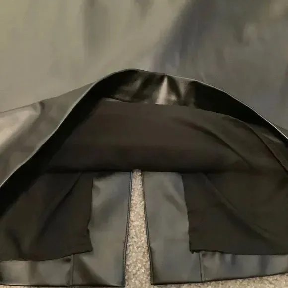 CLEO FAUX LEATHER BLACK SKIRT