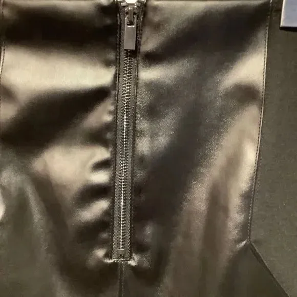 CLEO FAUX LEATHER BLACK SKIRT