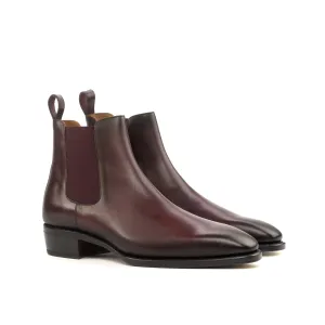 DapperFam Monza in Burgundy Men's Italian Leather Chelsea Boot