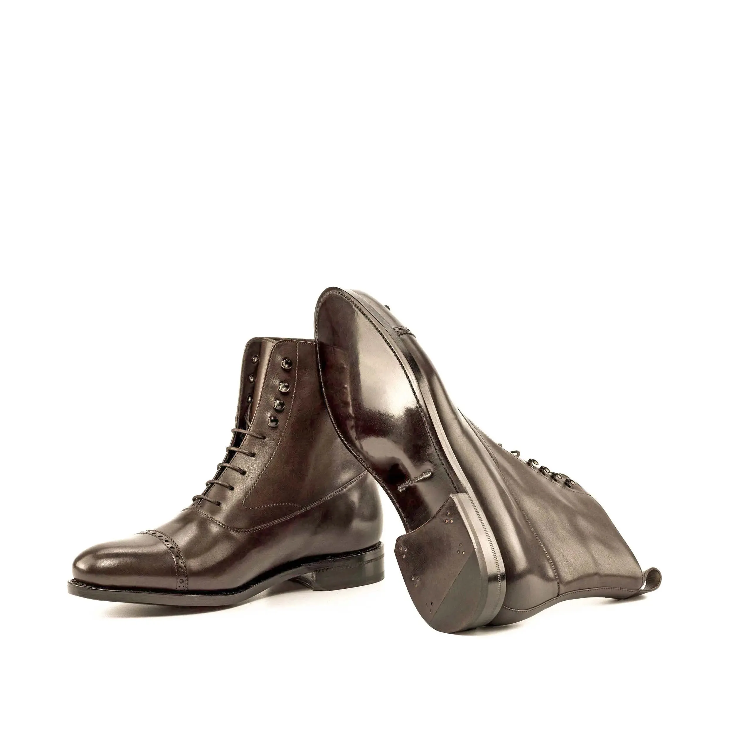 DapperFam Vittorio in Dark Brown Men's Italian Leather Balmoral Boot