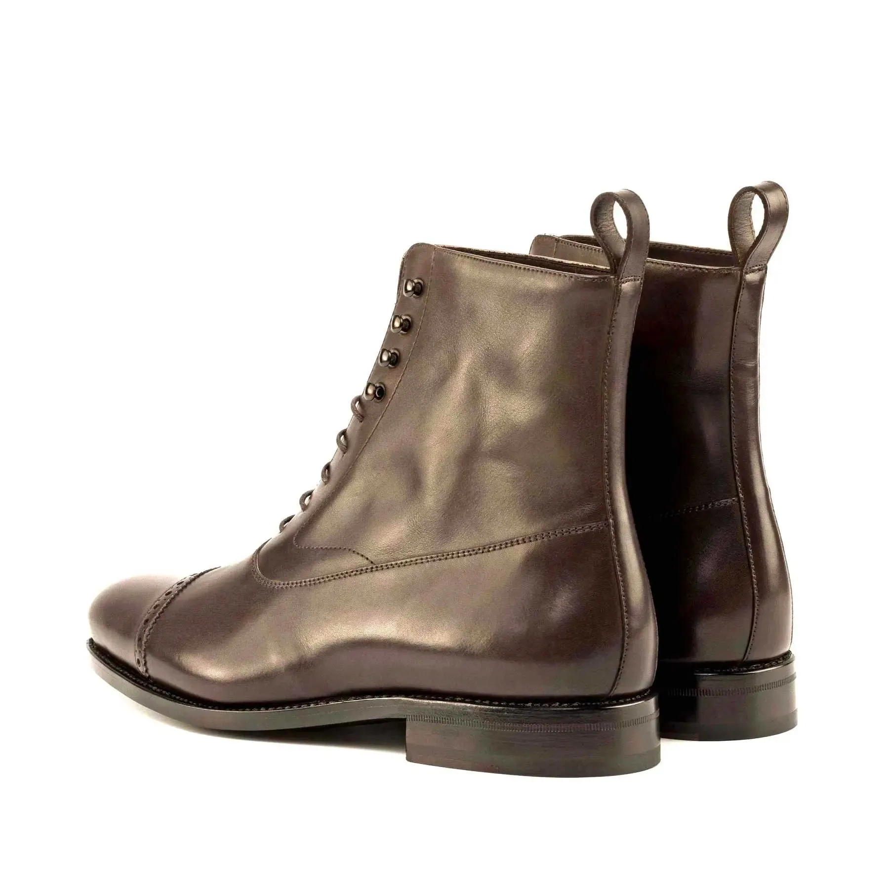 DapperFam Vittorio in Dark Brown Men's Italian Leather Balmoral Boot