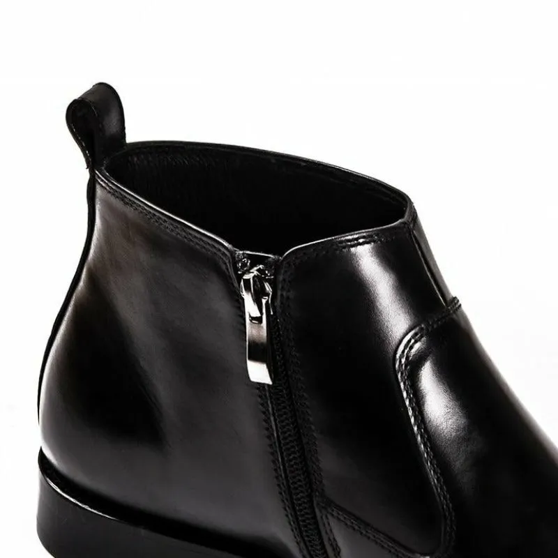 Elegant Satin Leather Ankle Boots with Exaggerated Stitching