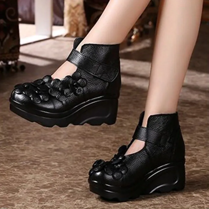 Funki Buys | Boots | Women's Gothic Designer Floral Ankle Boot