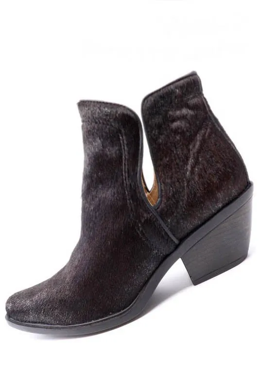 Genuine leather hair on hide Animal Hair Booties