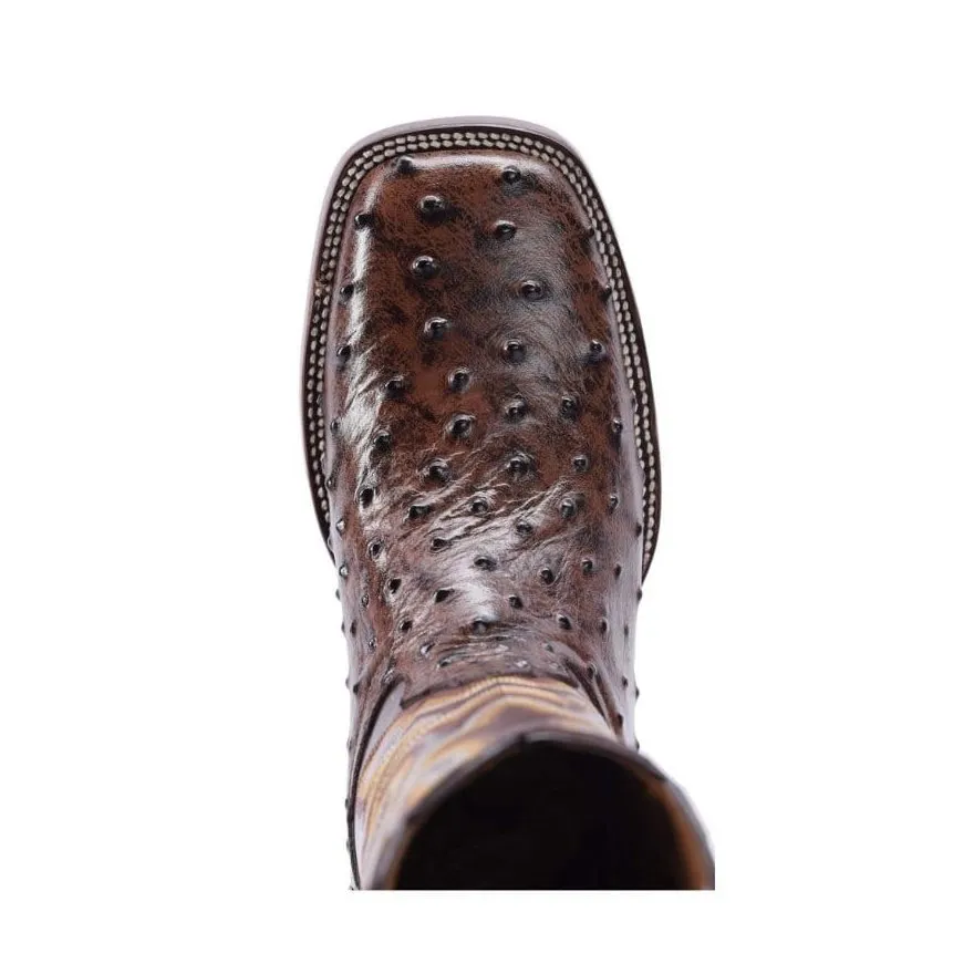 JB701 Brown Men's Western Boots: Square Toe Cowboy & Rodeo Boots in Genuine Leather