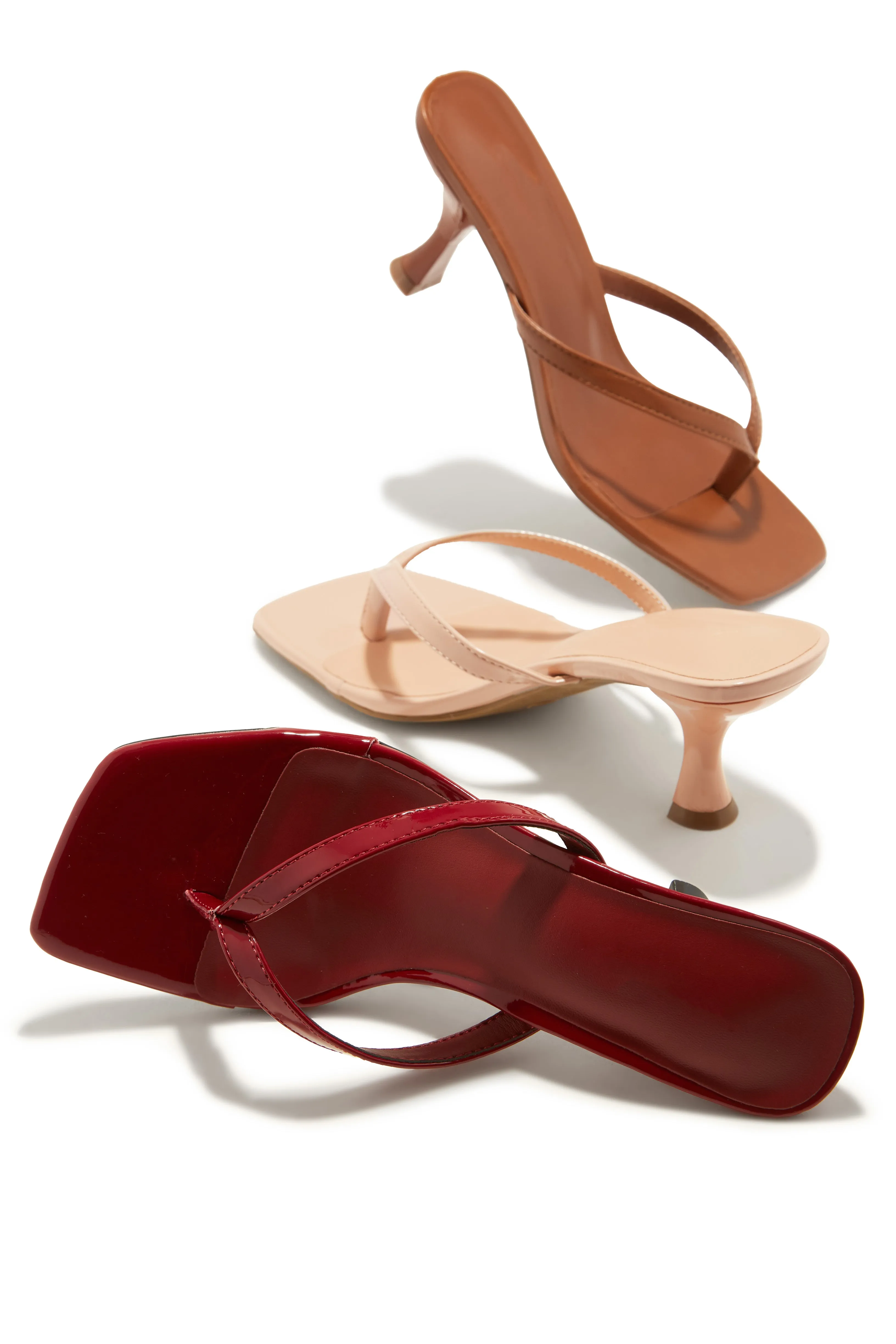 Karley Mid Heel Mules - Cherry