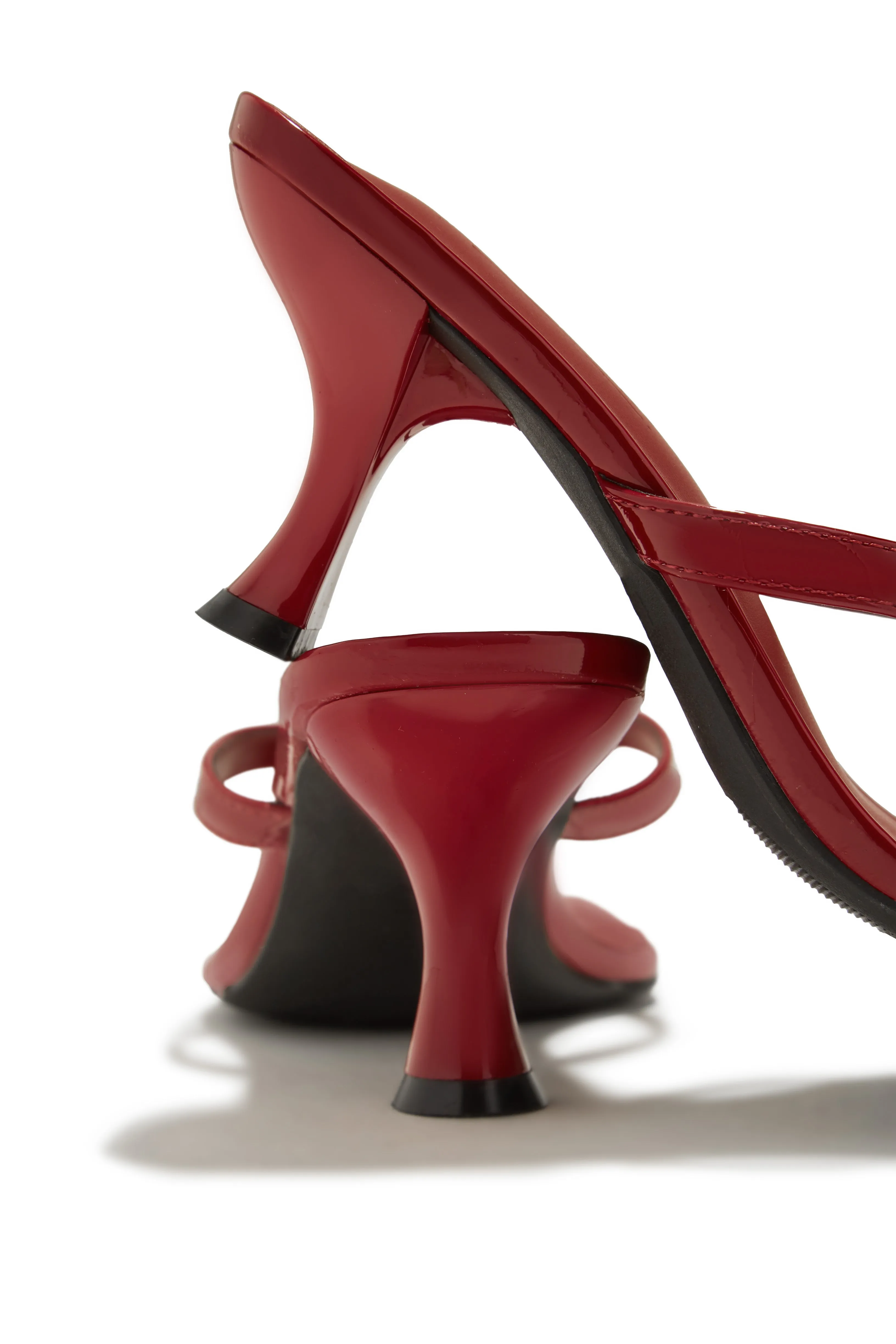 Karley Mid Heel Mules - Cherry