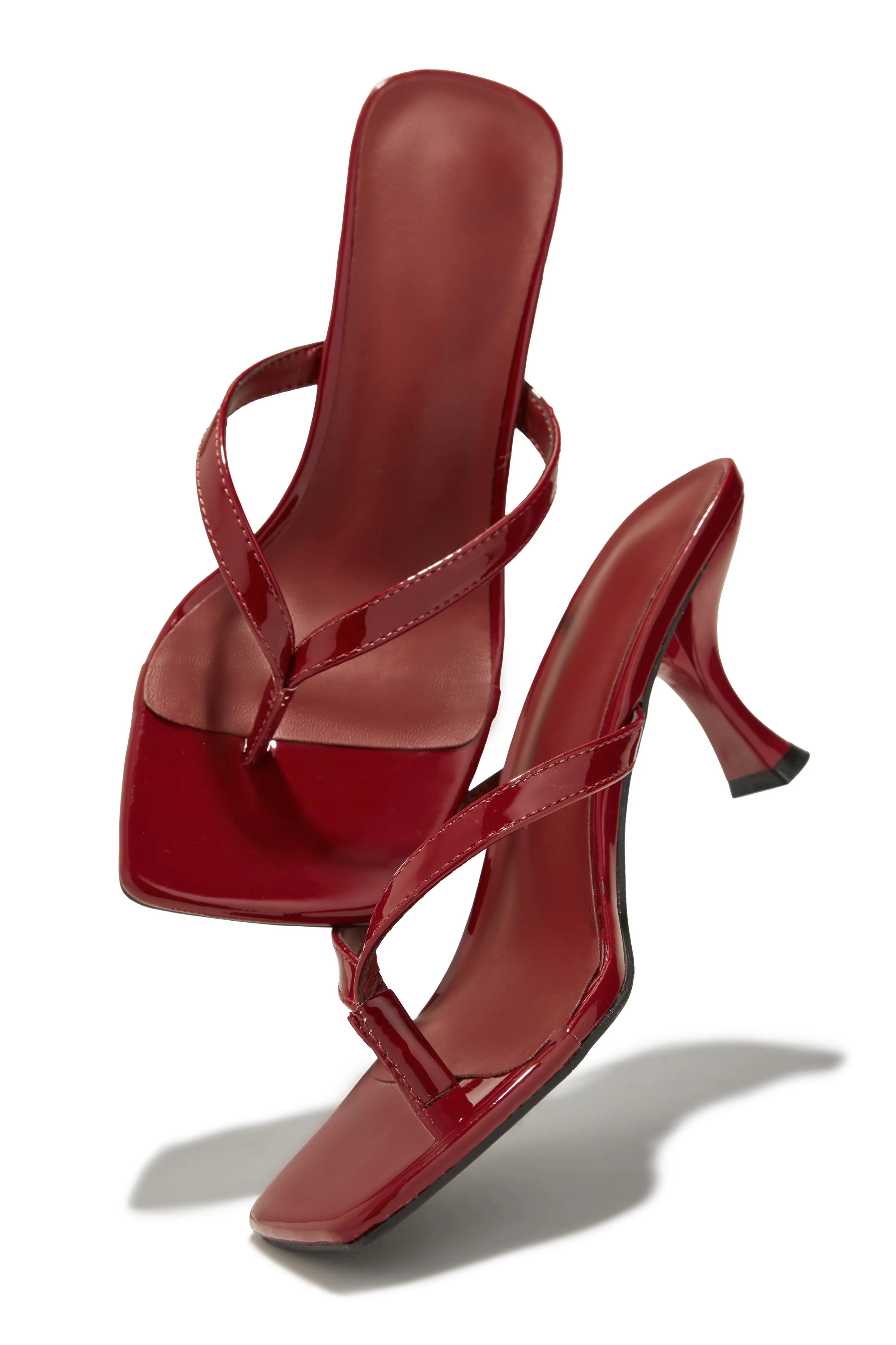 Karley Mid Heel Mules - Cherry
