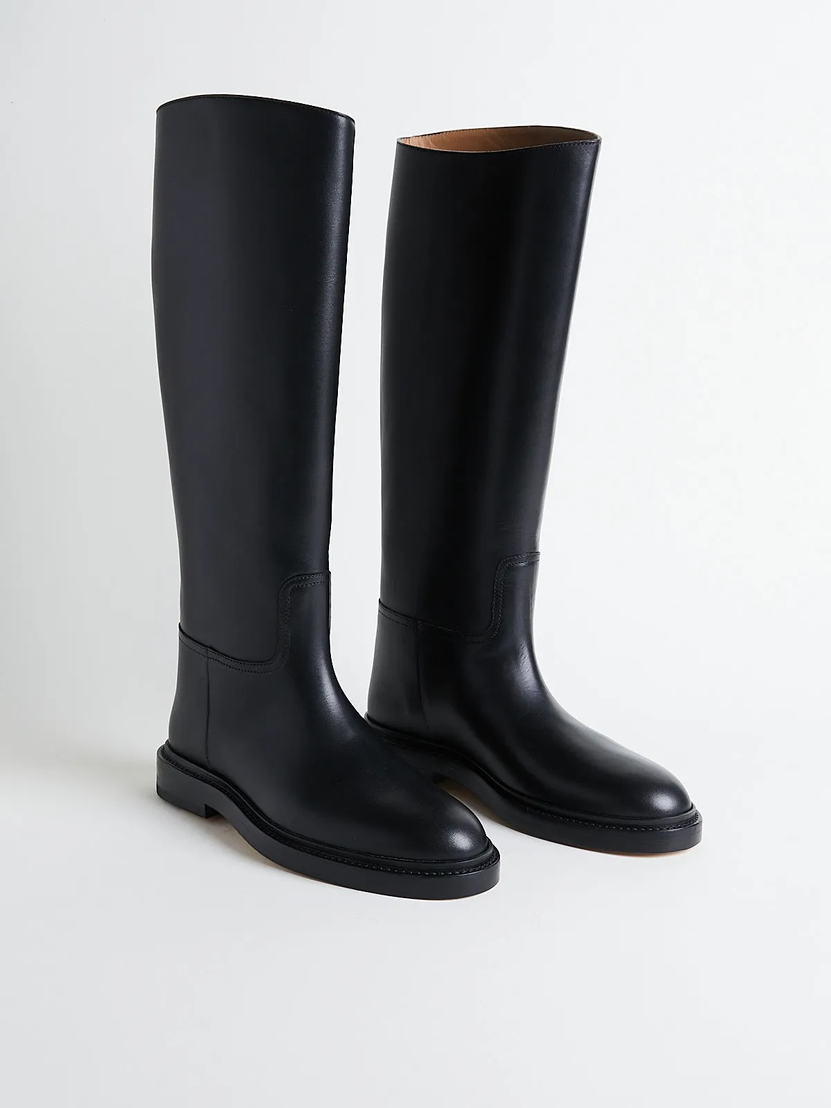 Riding Boot in Black Calf Leather