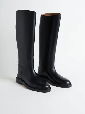 Riding Boot in Black Calf Leather