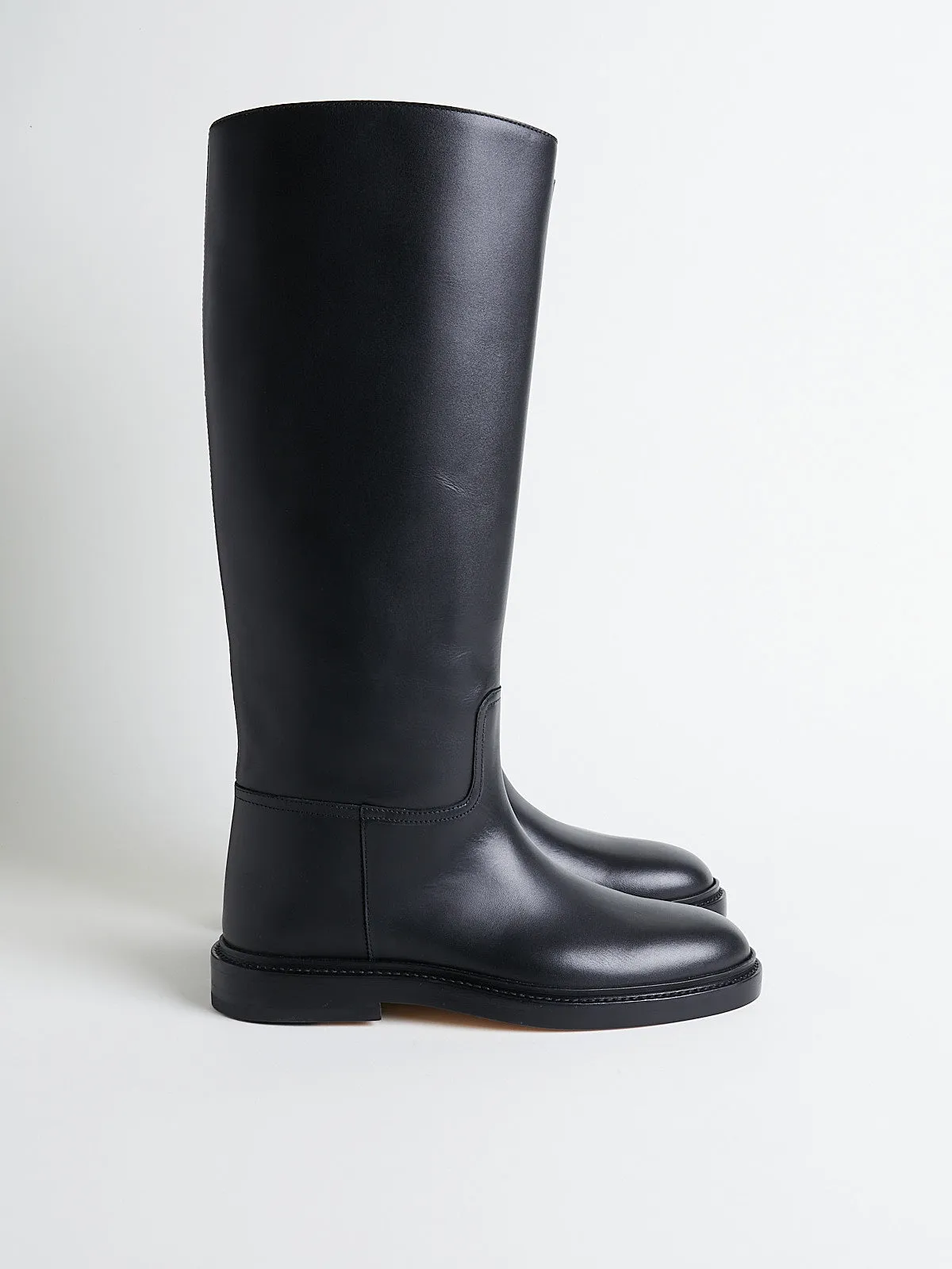 Riding Boot in Black Calf Leather