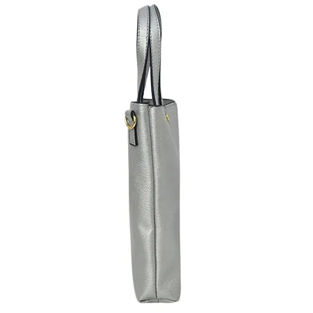 !SALE! Silver Faux Leather NGIL Bucket Handbag