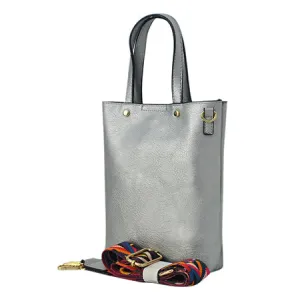 !SALE! Silver Faux Leather NGIL Bucket Handbag