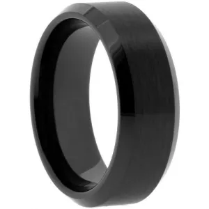 SIMPLY BLACK 8mm Men's Tungsten Ring