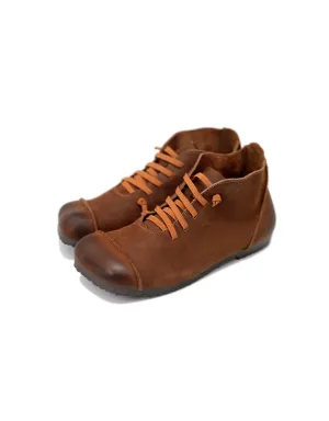 Squre Toe Handmade Soft Leather Retro Boots