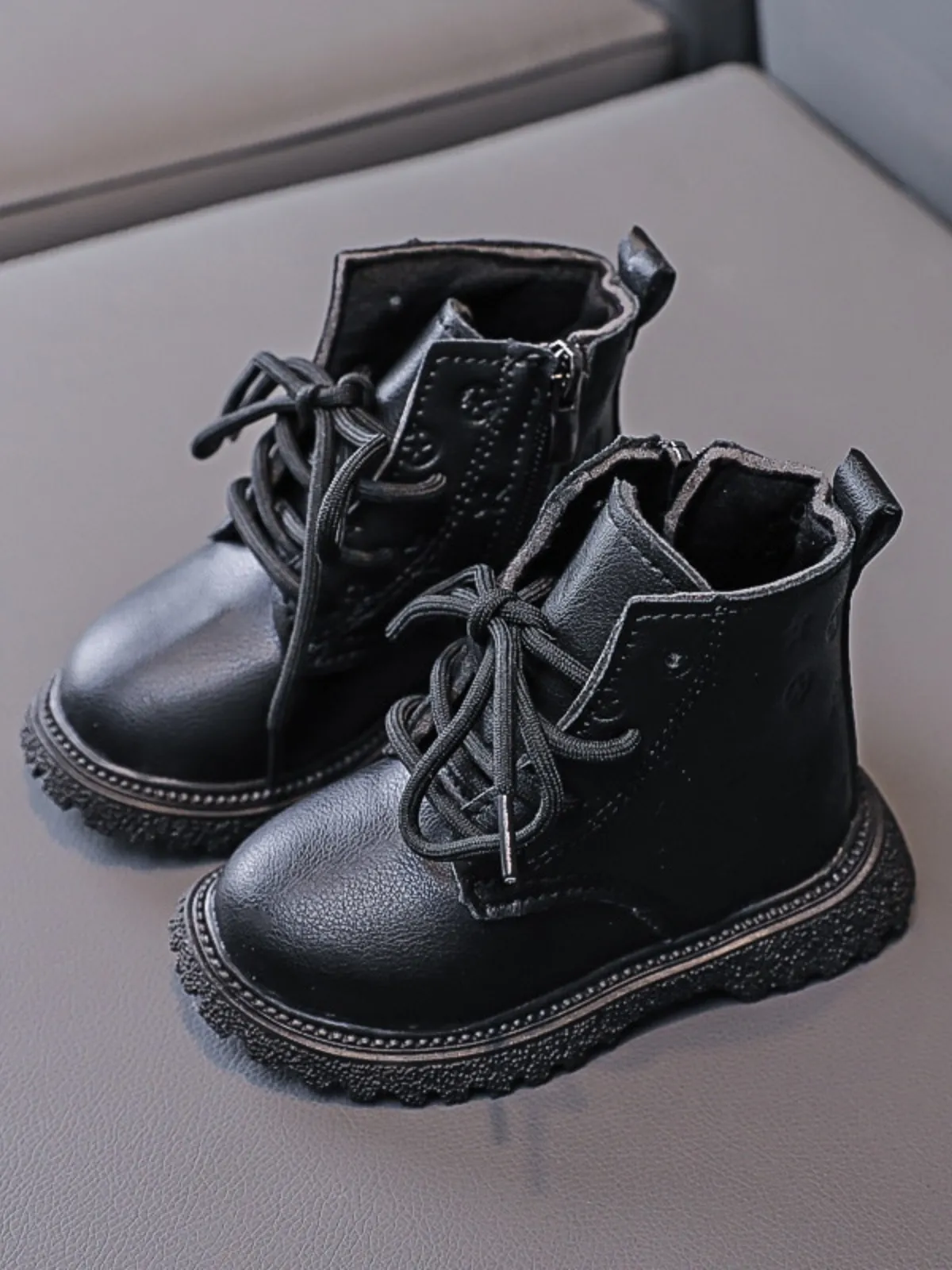 Street Smart Embossed Leather Boots By Liv and Mia