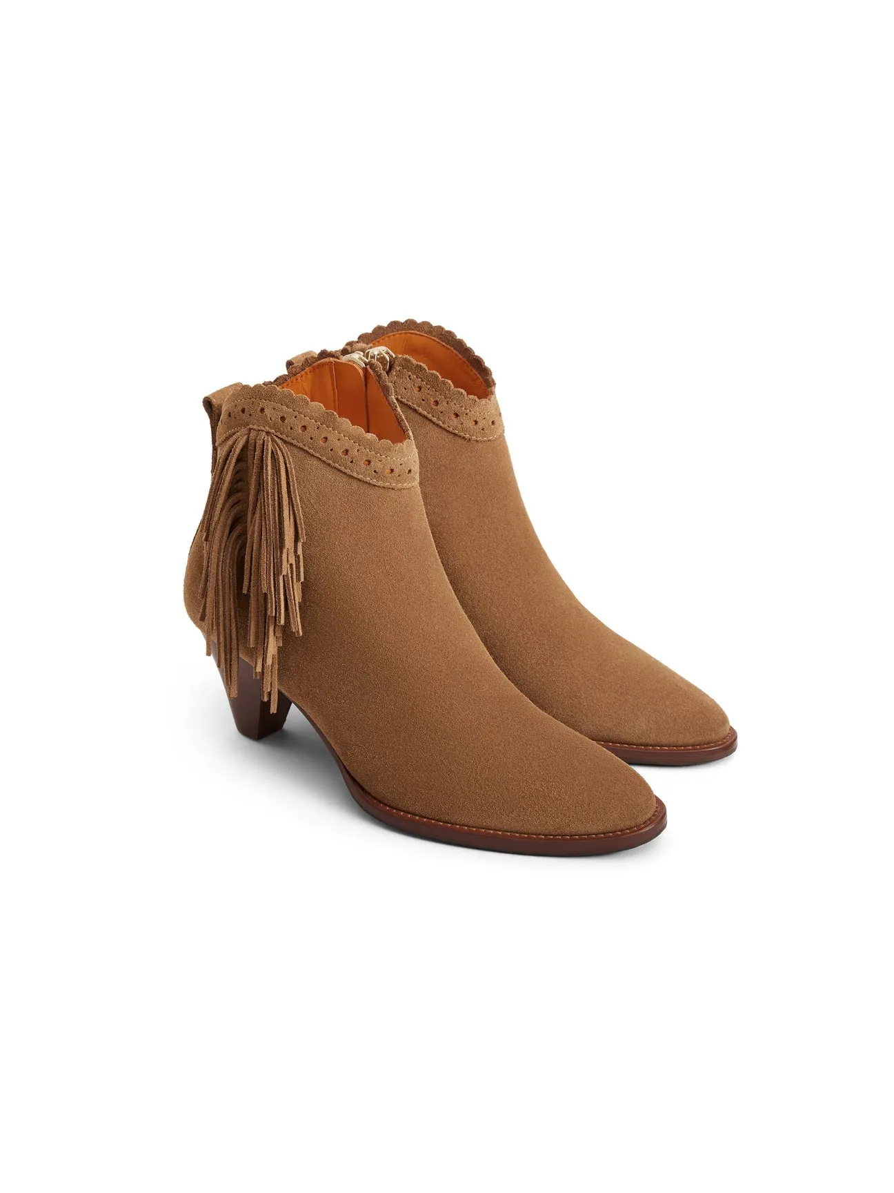 The Regina Women's Fringed Ankle Boot - Tan Suede