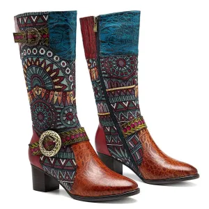 Women's Handmade Leather Mid-Calf Boots "Beta Style"