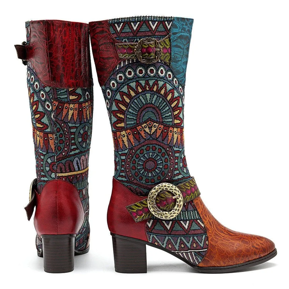 Women's Handmade Leather Mid-Calf Boots "Beta Style"