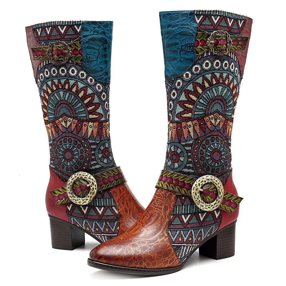 Women's Handmade Leather Mid-Calf Boots "Beta Style"