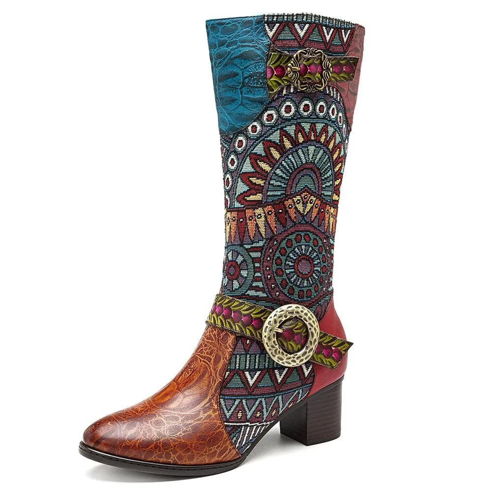 Women's Handmade Leather Mid-Calf Boots "Beta Style"
