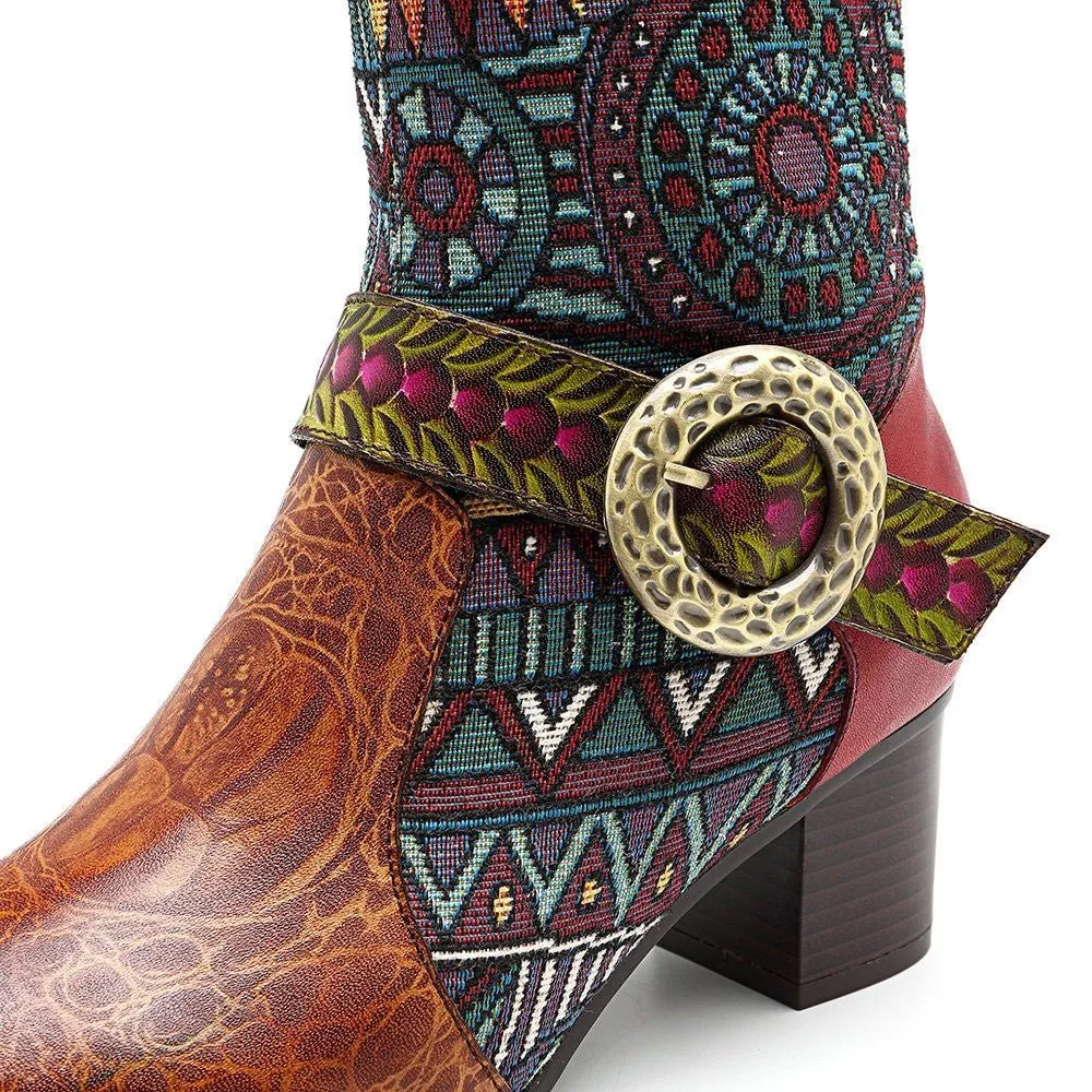 Women's Handmade Leather Mid-Calf Boots "Beta Style"