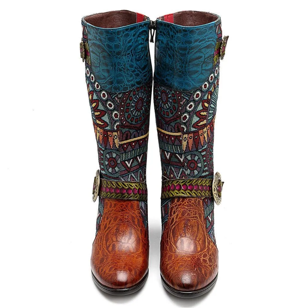 Women's Handmade Leather Mid-Calf Boots "Beta Style"